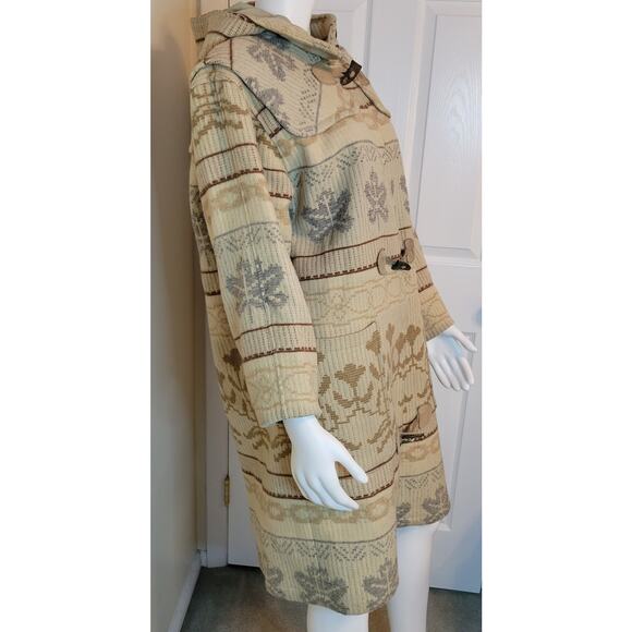 Woolrich Vintage USA Wool Blanket Fully Lined Long Toggle Jacket Coat Size Large - Picture 5 of 12